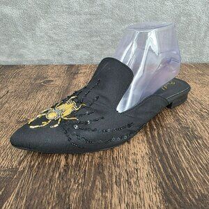 BWild ByHeart Isan Mules 40 Black Gold Beaded Thailand Handmade Wild in The City